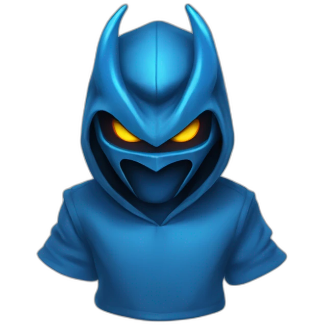 Dominus blue hoddie with demon eyes emoji