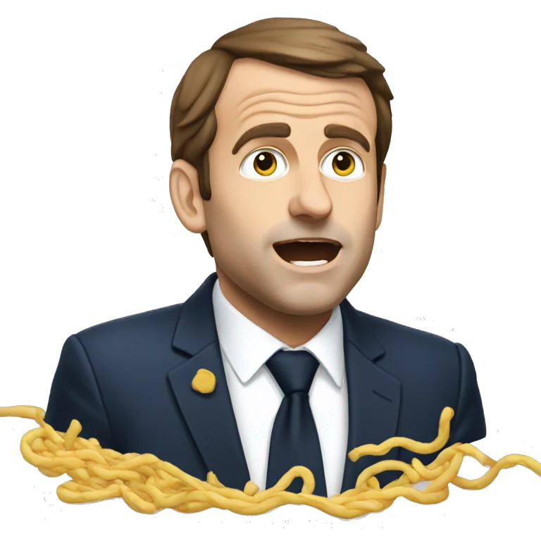macron   qui mange des nouilles emoji