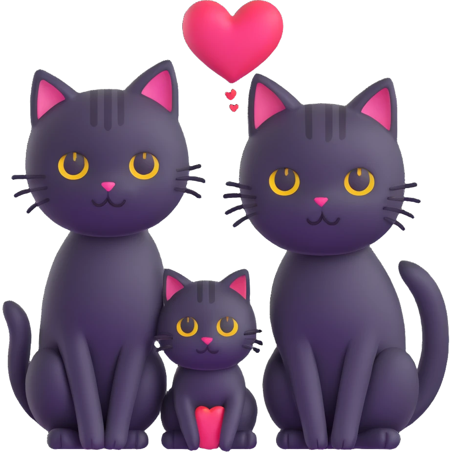 two emo cats in love emoji