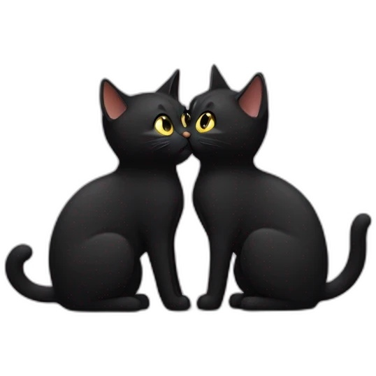 two black cats kissing emoji