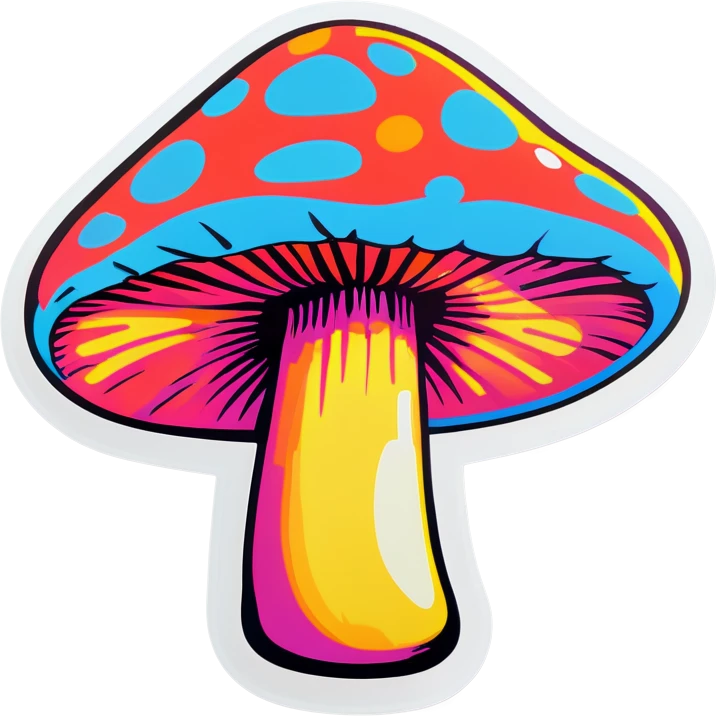 Pop art mushroom emoji