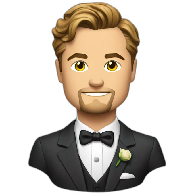 leonardo dicaprio cartoon wesring suit emoji