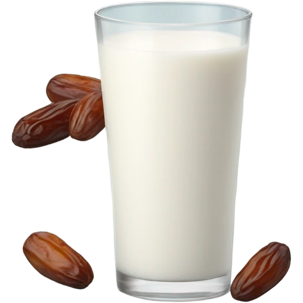 Milk with dates on the side emoji