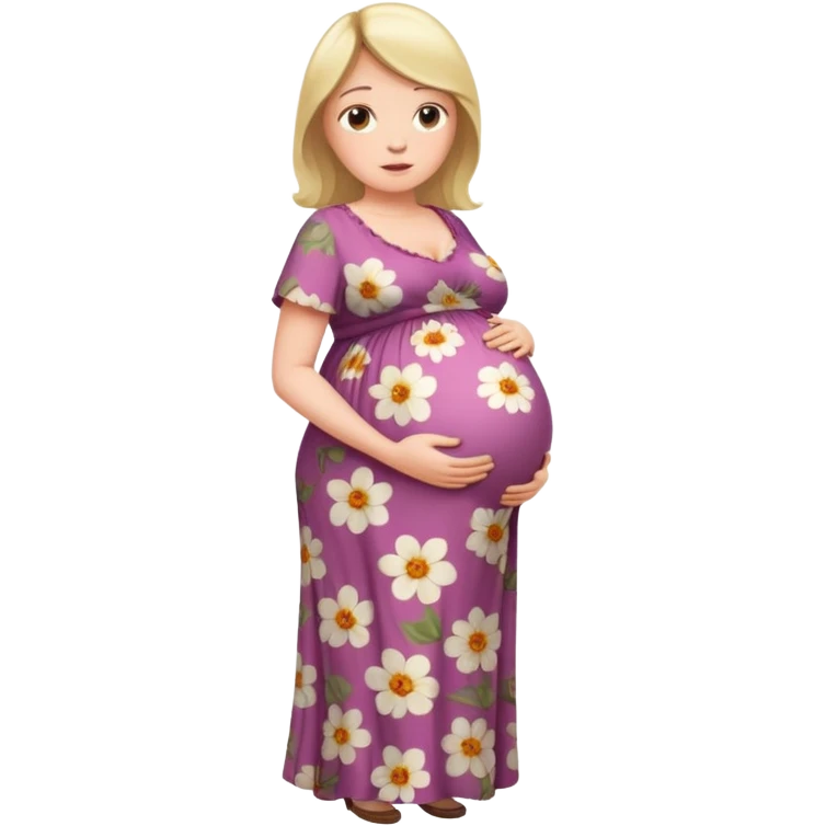 very heavily pregnant overdue woman with very  very big and large belly  emoji