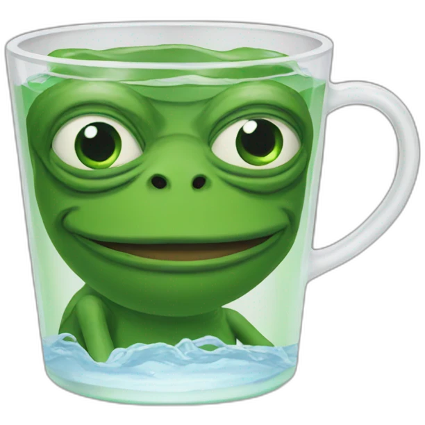 Pepe frog drinking cup water emoji