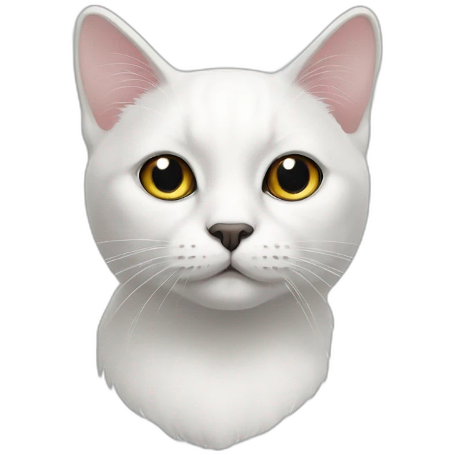 A White cat With black spot on the ears  emoji