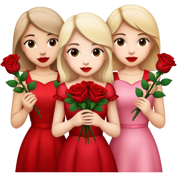 3 pretty girls on Valentine’s Day  emoji