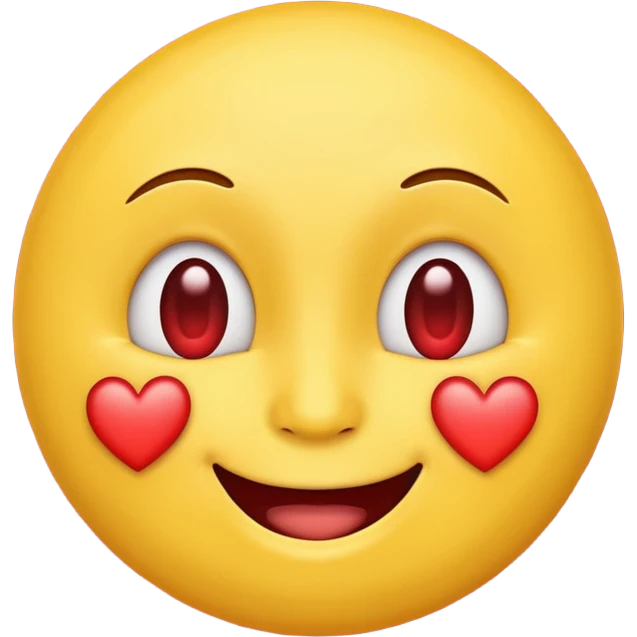 Smiling yellow face emoji heart emoji