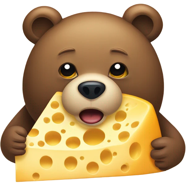 Bear throwing up on a block of cheese emoji