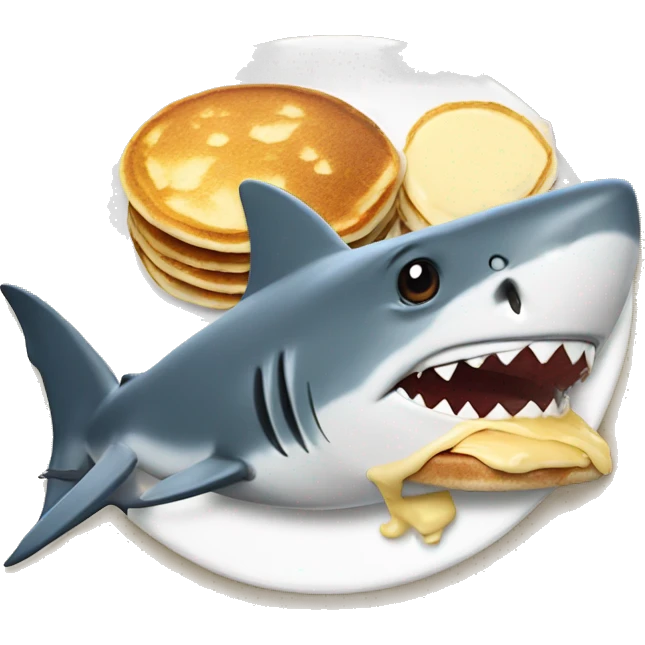 shark eating pancakes  emoji