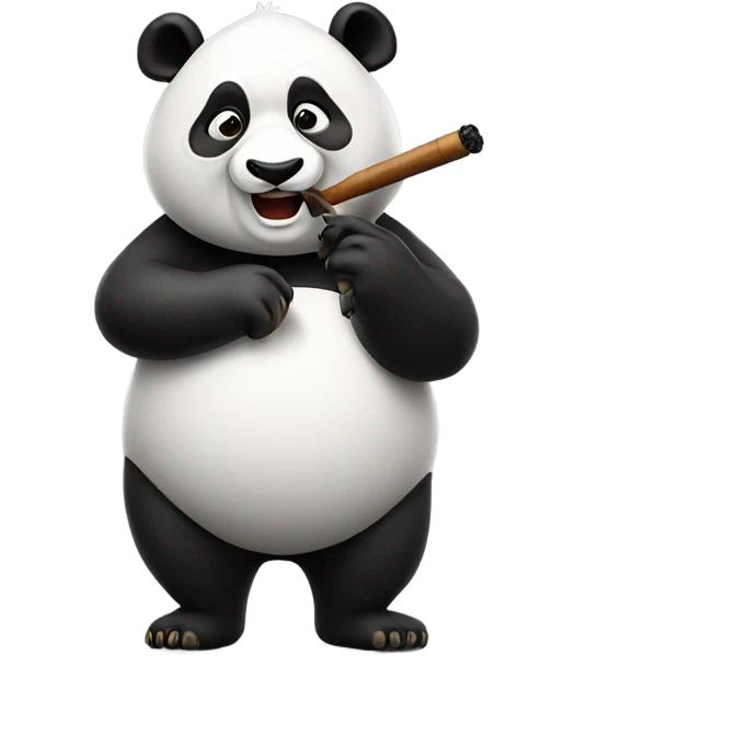 Cheeky panda smoking a pipe emoji