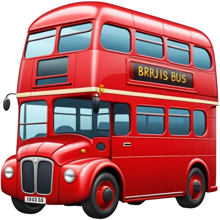 British red  bus with beans on top emoji