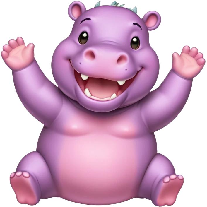 an cheering Happy hippo emoji