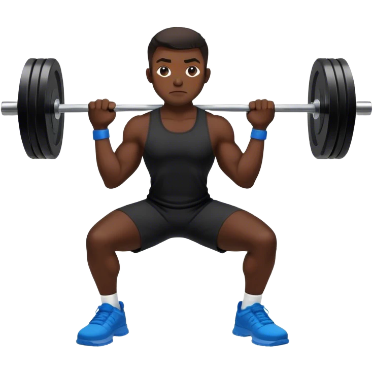 black clothes blue shoes barbell squats emoji