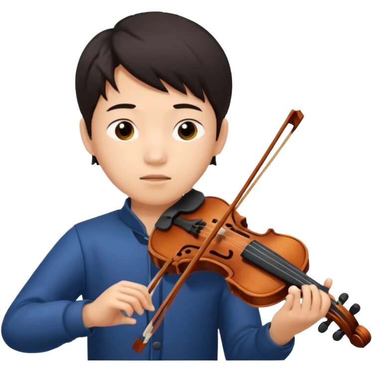asian boy playing violin emoji