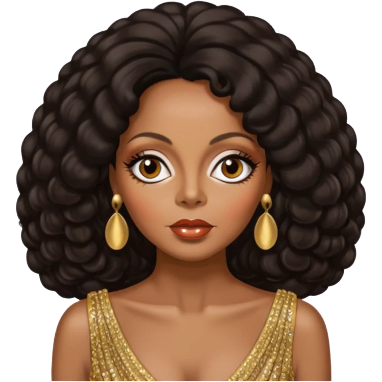 Diana Ross with dark brown hair emoji