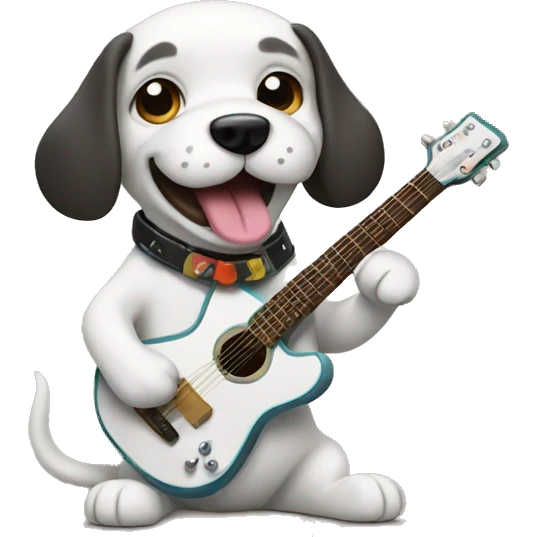 Dog playing guitar  emoji