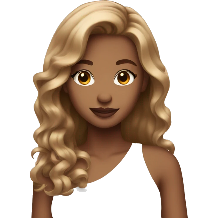Glamorous gorgeous girl with light brown hair emoji