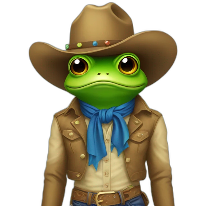 frog cowboy lgbt rainbow emoji