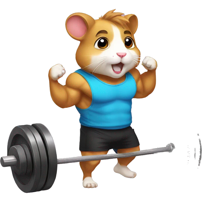 Jacked gym hamster emoji