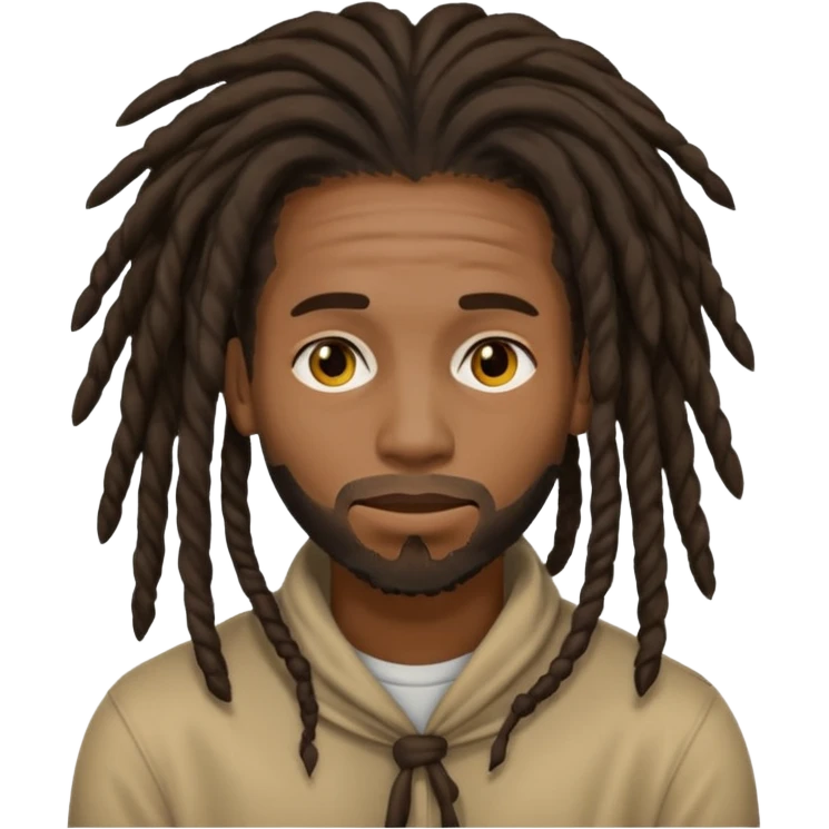 a black men with black long dreads that cover his face  emoji