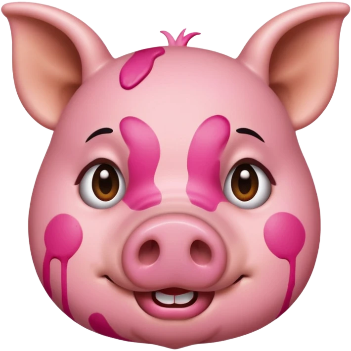 Pig with paint on its face  emoji