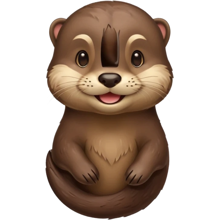 Smiling otter with brown hair emoji