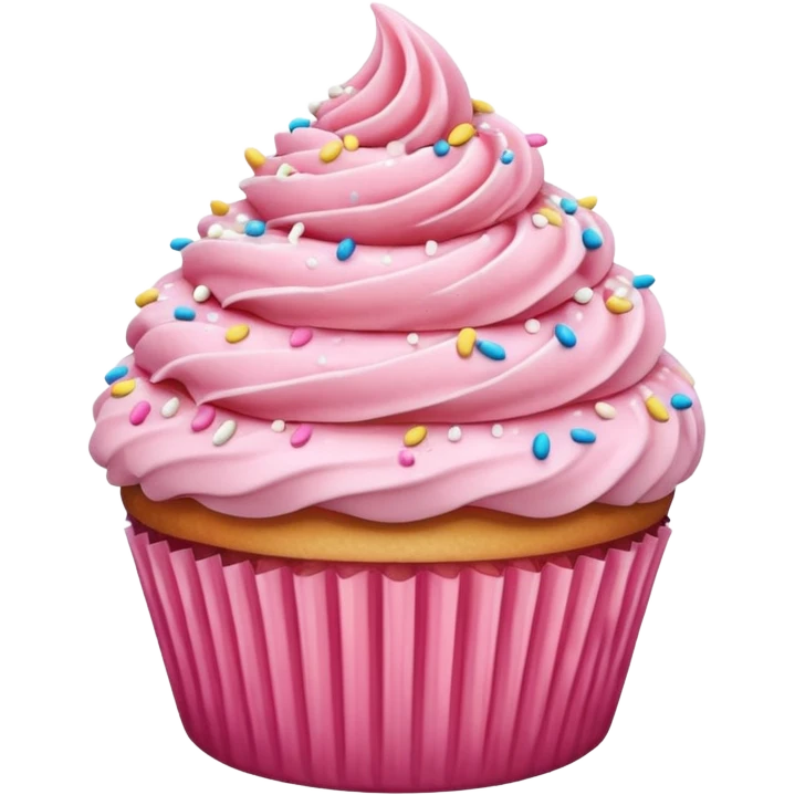 Cupcake with pink icing emoji