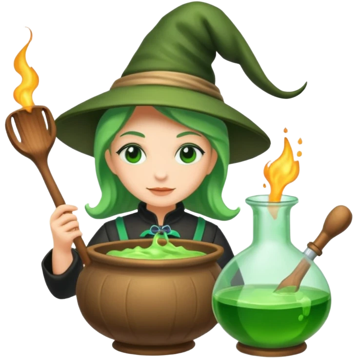 green witch cooking potion emoji
