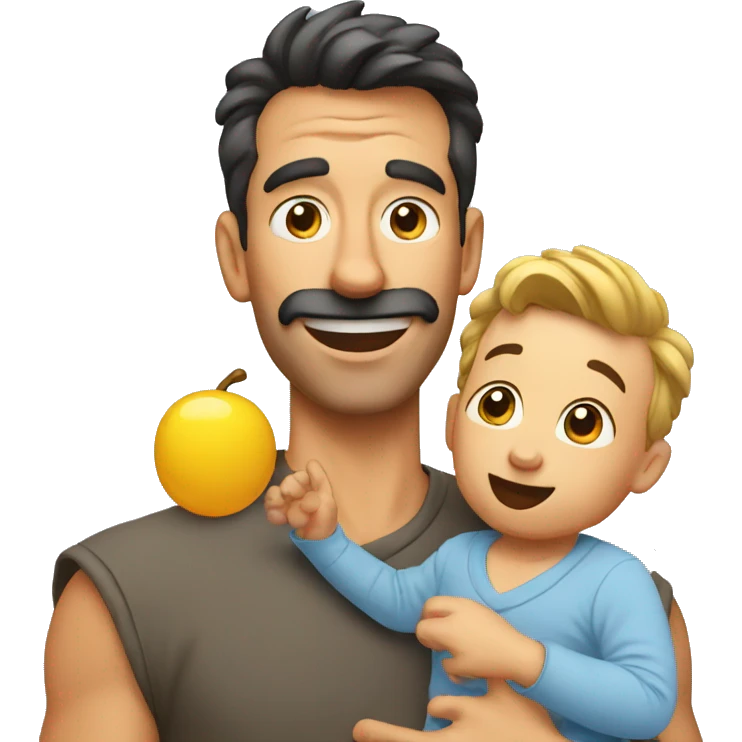 Goofy dad with baby emoji