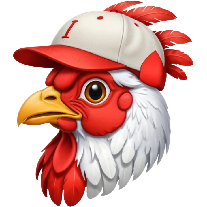 rooster with baseball cap emoji