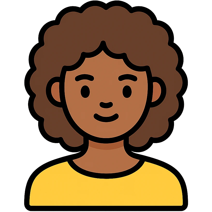 garota parda de cabelos cacheados emoji