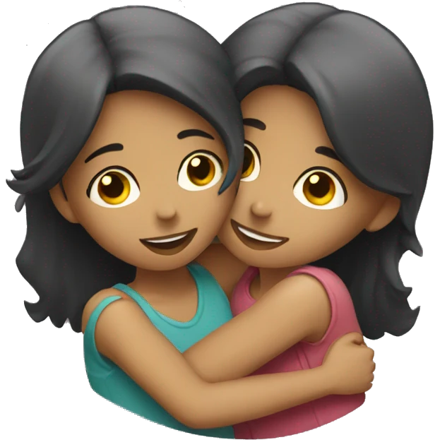 Two girls hugging emoji