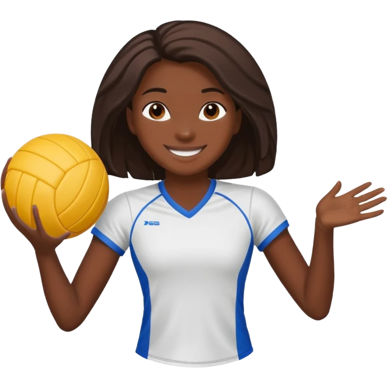 una chica morena jugando voleibol emoji
