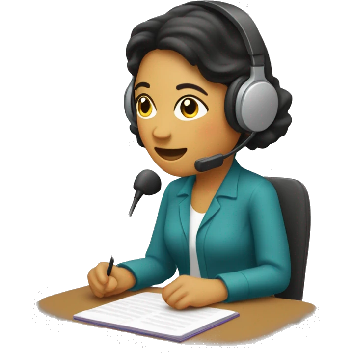 Mujer haciendo un podcast emoji