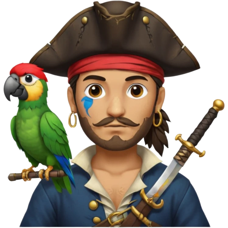 pirate and parrot emoji