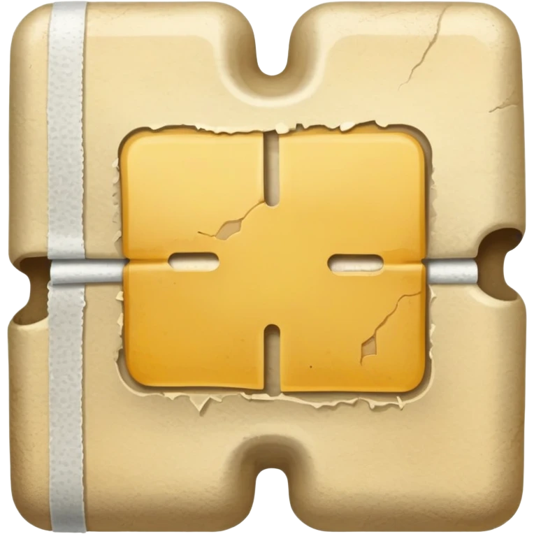 medical bandage with yellowish dirt and stains emoji