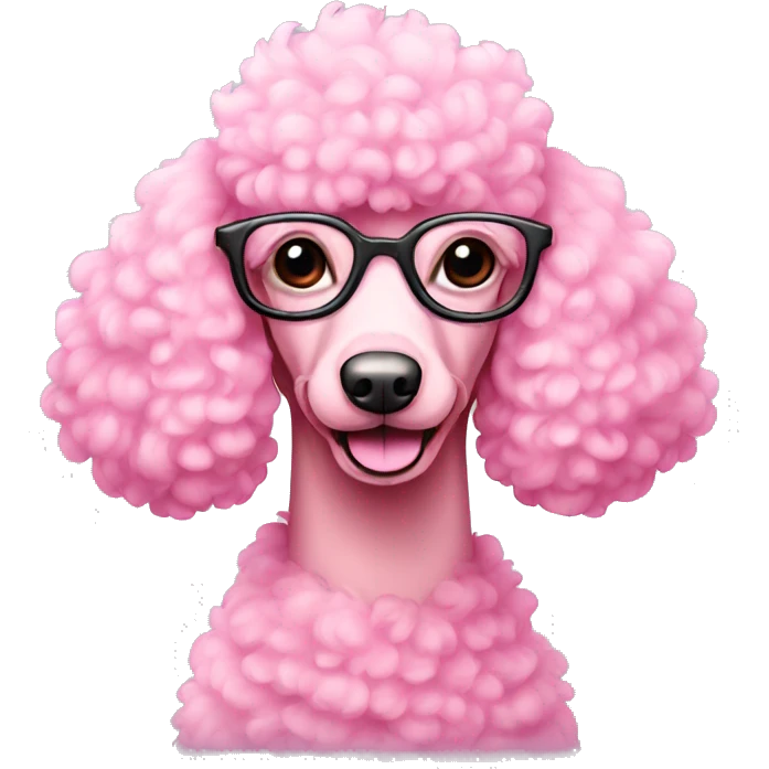 pink poodle with glasses emoji