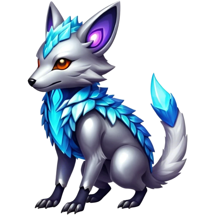Shiny Epic Edgy Cool Colorful Vibrant Modern Vernid-Protogen-creature-animal, full body emoji