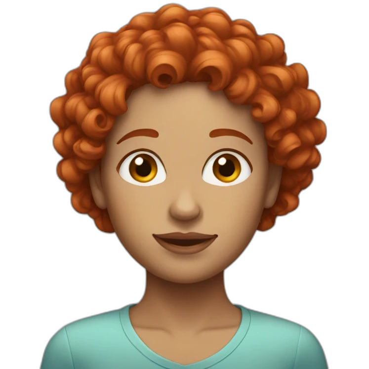 Red hair curly woman emoji