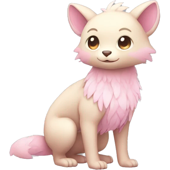 Cute cool beige pink animal hybrid Fakemon full body emoji