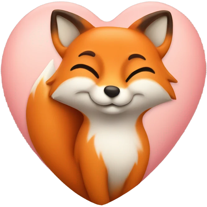 Heart with fox inside emoji