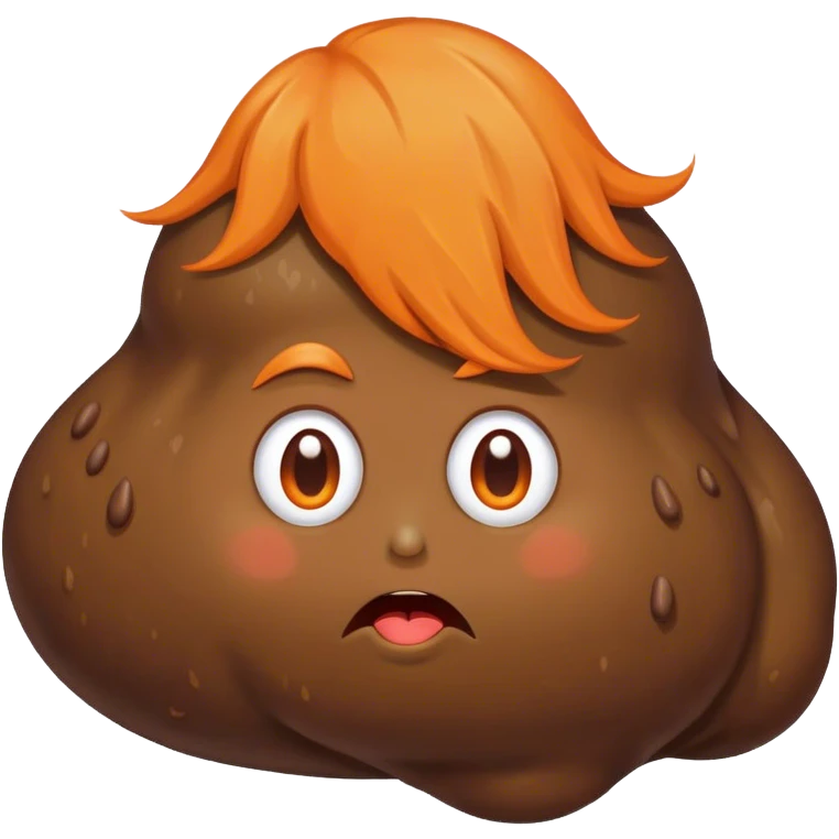 Blob of poop brown with orange with Donald Trump’s hair emoji