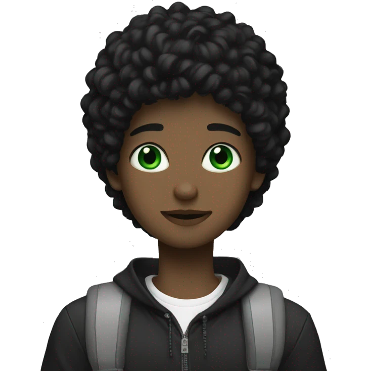 An eboy green eyes shortblack hair  emoji
