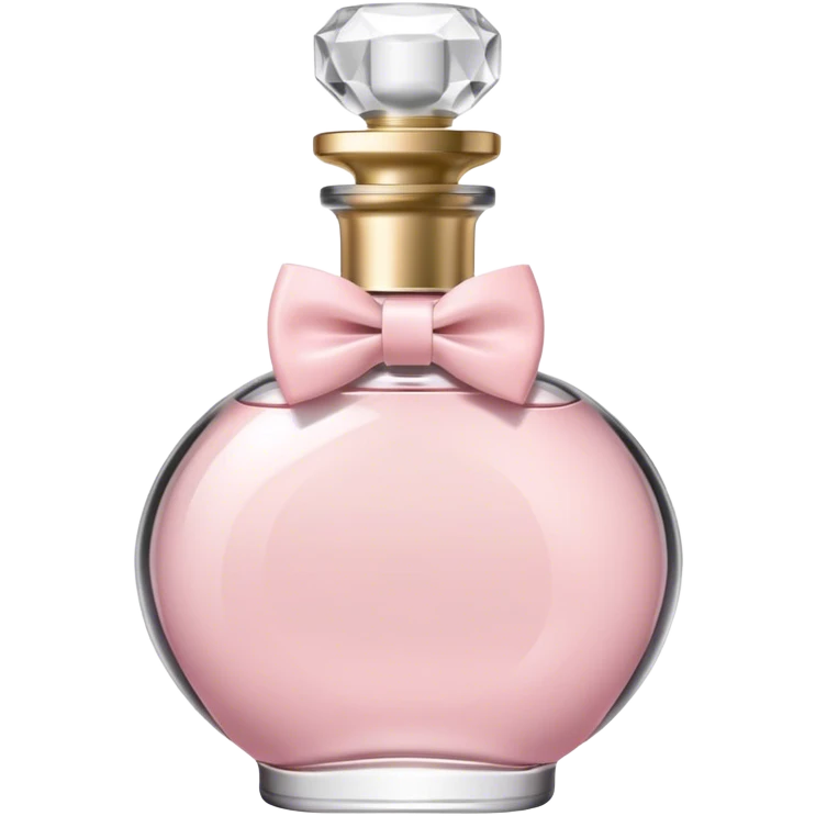 Pastel pink Perfume bottle with a white bow tie  emoji