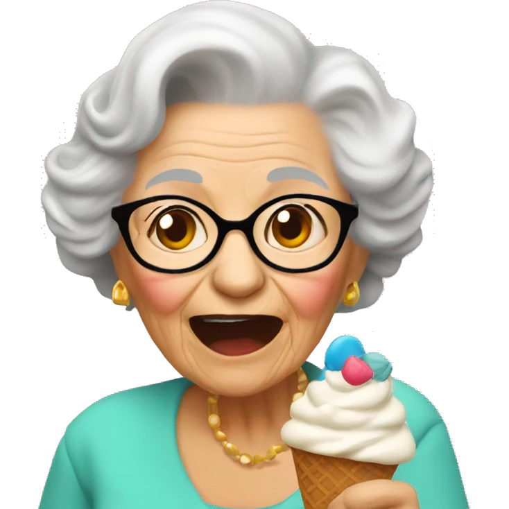 My grandma eating icecream emoji