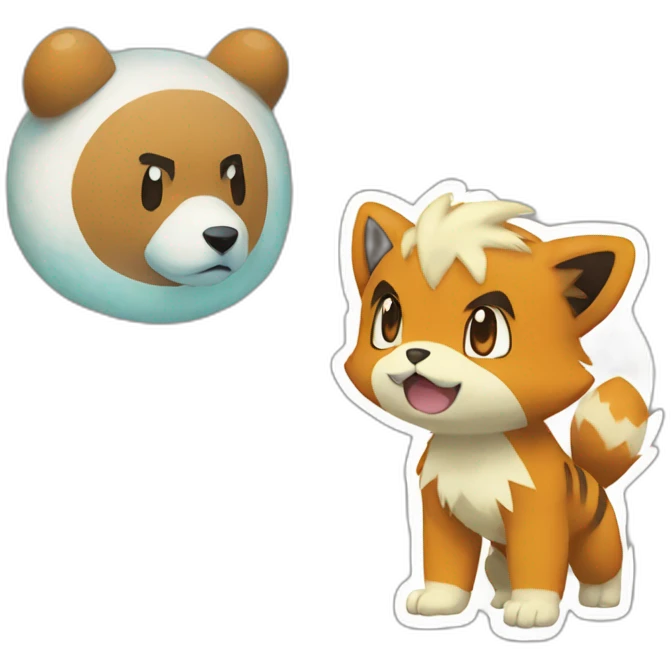 Pokemon growlithe and oshawott emoji