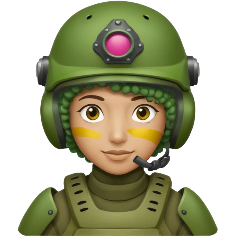 green curly haired painitball player with bi  emoji