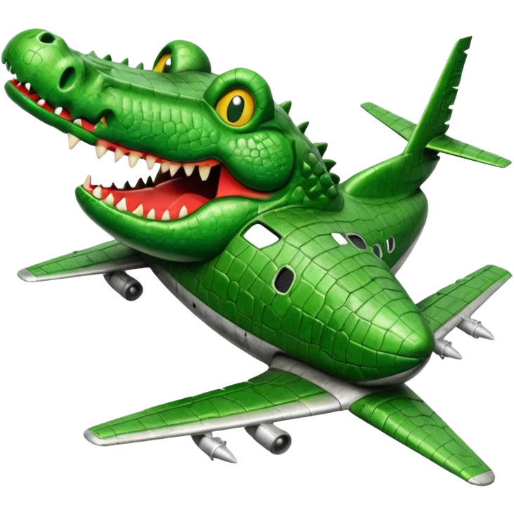 Airplane with crocodile head emoji