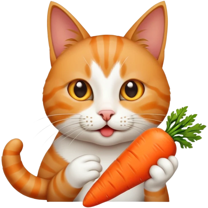 Cat eating carrot emoji